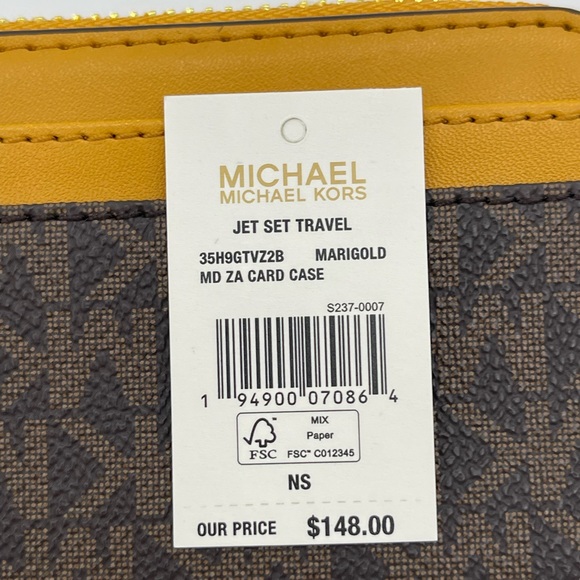 Michael Kors Medium ZA Card Case Wallet Marigold - Picture 7 of 7